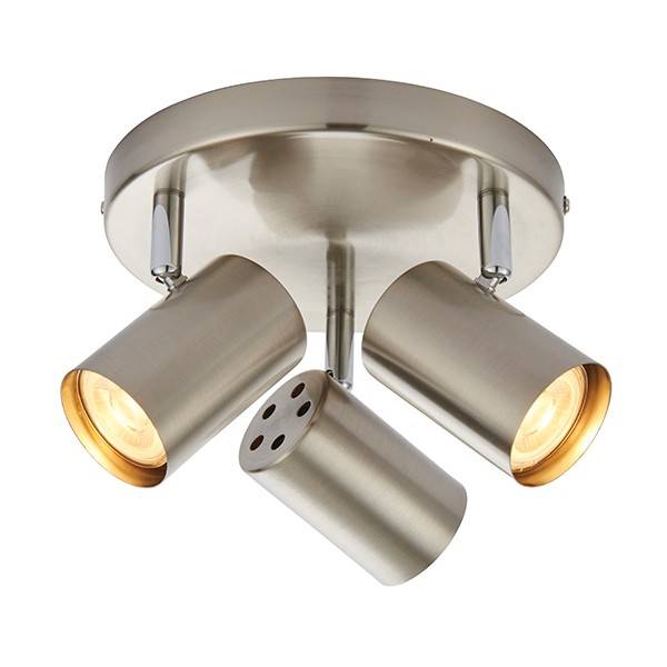 Netlighting Arezzo 3 Light Spotlight Satin Chrome Effect Chrome Plate GU10 in Grey