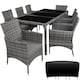 image 1 of Garden Furniture Set Almansa - 8 chairs, dining table, with protective cover | Grey | mottled grey/grey | 60 x 55 x 83 cm | 1