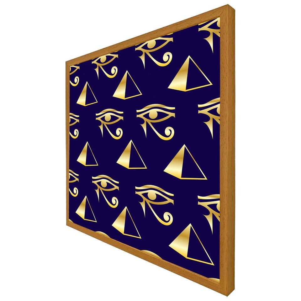 image 1 of Gold pyramid & eye of horus (Picture Frame) Brown | S