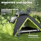 image 5 of Outsunny 3-4 Man Camping Tent Portable with Bag, Quick Setup, Dark Green
