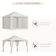 image 3 of Outsunny 3 x 3 m Metal Gazebo Garden Pavillion Double Roof Outdoor Canopy Shelter with Mesh Sidewalls Cream White