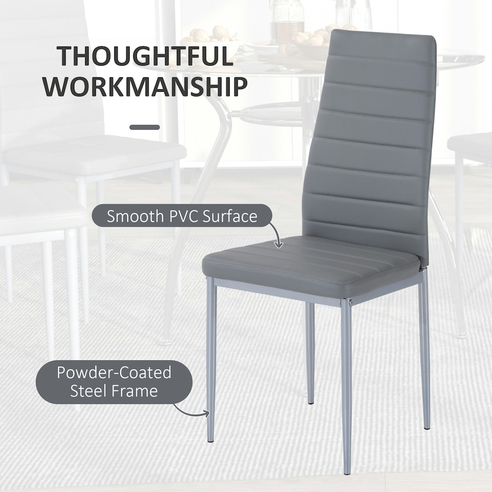 image 1 of HOMCOM Round Dining Table Set for 4, Kitchen Table and Chairs with Cushion