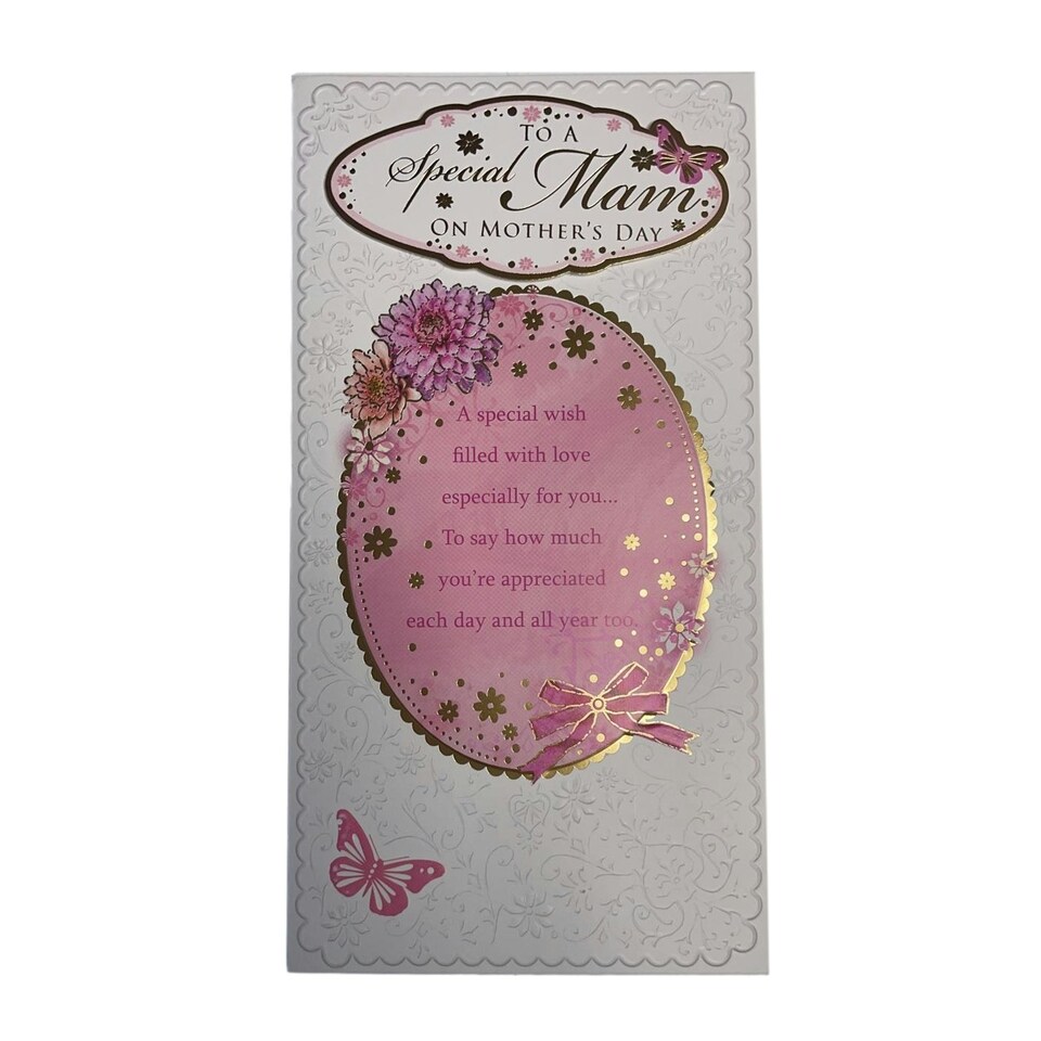 To Special Mam Foil Finished Butterfly Design Mother's Day Card