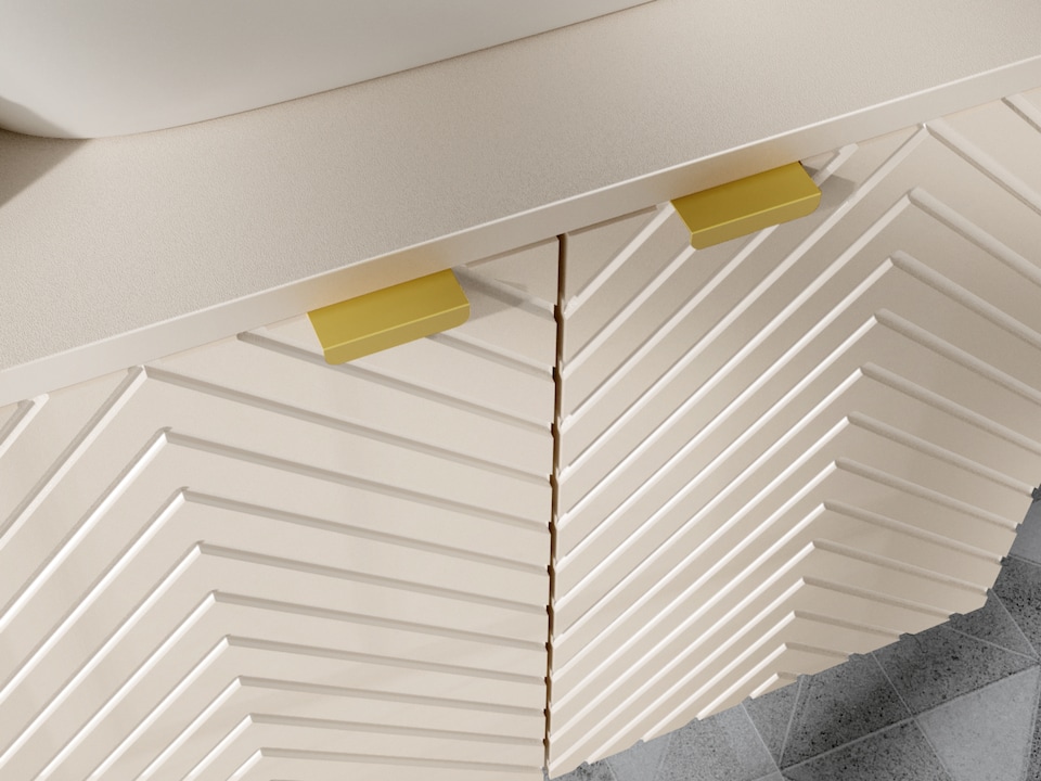 image 1 of Cara Bathroom Vanity Unit, Sink, Countertop - Beige 600mm