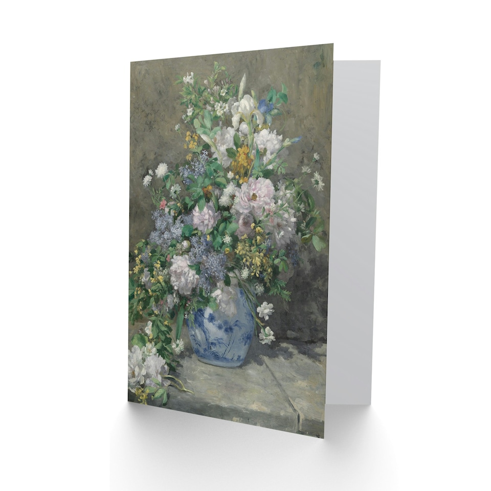 image 1 of Pierre Auguste Renoir Art Card Spring Bouquet in Vase