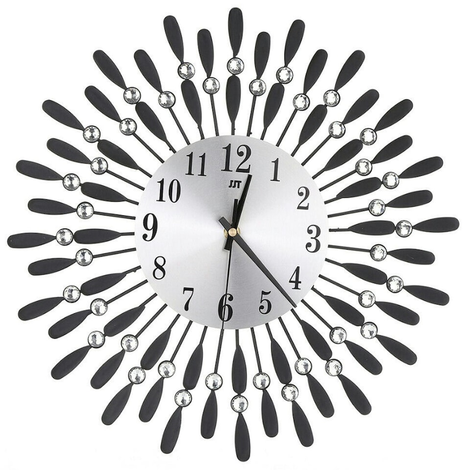 image 1 of Living and Home 3D Silent Drop-Shape Metal Wall Clock with Crystal | Multi