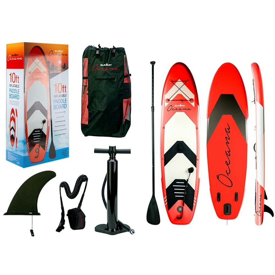 image 1 of Summit Oceana 10ft Inflatable Paddle Board with Pump & Kit Ideal for Open Water in Red