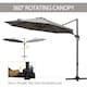 image 3 of Outsunny 3M Cantilever Parasol Aluminium Garden Umbrella with Crank, Grey