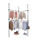 image 3 of House of Home Telescopic Clothes Rail Double Wardrobe Hanging Rack Adjustable Storage Black