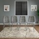 image 7 of Dining Table with 4 Grey Velvet Chairs Stone Grey Effect Wood Table Set for Dining Room Grey