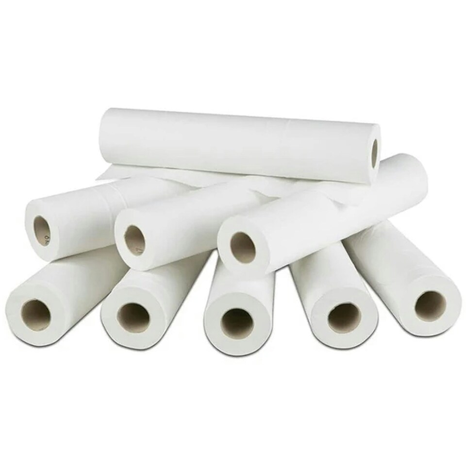 image 1 of 6 x Large White 20" x 40m Hygiene Coach Rolls For Beauty Salons & Massage Tables