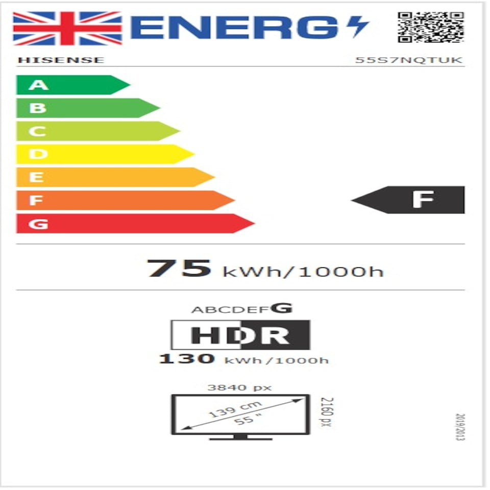image 1 of Hisense S7NQTUK 55 inch 4K Ultra HD QLED Smart TV - 55S7NQTUK
