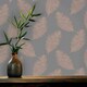 image 2 of Holden Décor Fawning Feather Wallpaper - Rose Gold/Grey - 10m x 53cm Pink