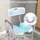 image 4 of HOMCOM Padded Bath Chair with Slotted Seat and Adjustable Height, Light Blue