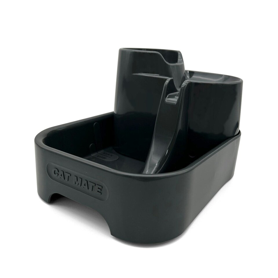 image 1 of Cat Mate Three-level Cat & Small Dog Pet Water Drinking Fountain Dark Grey (335G) Grey