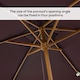image 4 of Outsunny 2 x 3m Wooden Garden Parasol Umbrella Outdoor Sun Shade Canopy, Table Market Umbrella with Vent, 38 mm Pole, Rope Pulley Mechanism, Dark Coffee