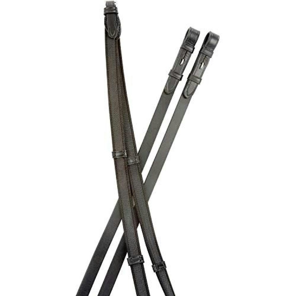 Collegiate Suregrip Leather Reins IV - Black - 54in