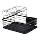 image 3 of 2 Tier Multifunction Dish Drainer Drying Rack with Cutlery Holder | Black