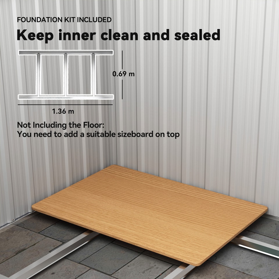 image 1 of Outsunny 5ft x 4ft Garden Shed, Metal Tool Storage Shed with Sliding Door, Sloped Roof and Foundation Kit for Garden, Patio, Green