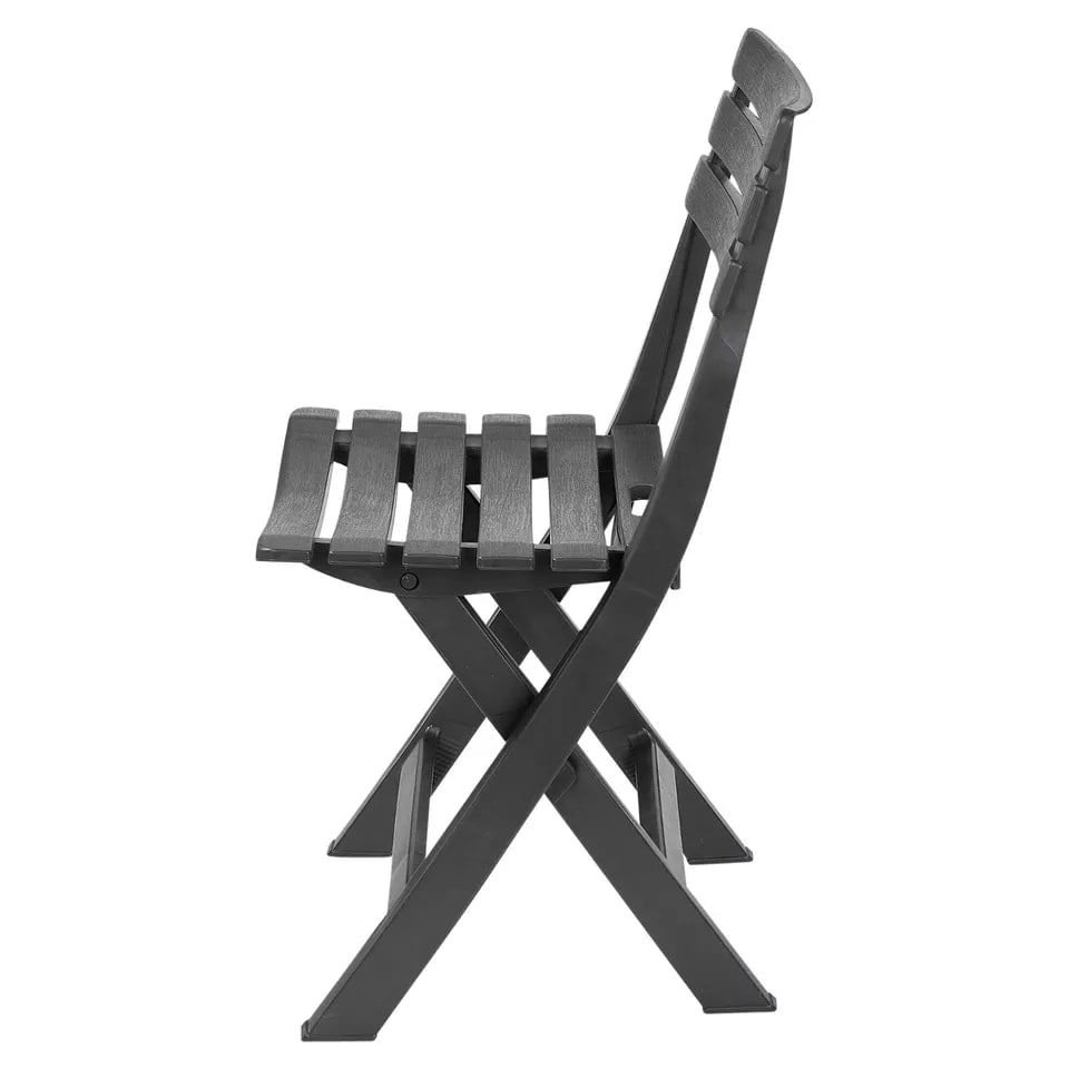 image 1 of Collapsible Folding Garden Chair Set - Camping Patio Lounge Seat | Grey | 6