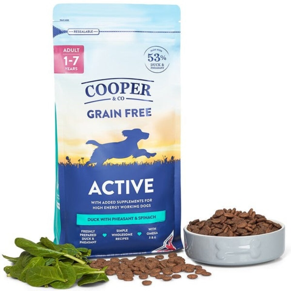 image 1 of Cooper & Co High Energy Active Dried Adult Working Dog Food Duck with Pheasant and Spinach - 1.5kg