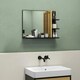 image 2 of HOMCOM Bathroom Mirror Wall Mount Vanity Mirror with 4 Storage Shelves, Black