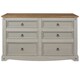 image 5 of Premium Corona 3+3 Drawer Wide Chest of Drawers - Classic Mexican Pine Bedroom Storage Cabinet | Grey | Grey | 1