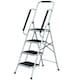 image 1 of Gr8 Home 4 Step Ladder Folding Stool Non Slip Tread Steel Foldable Home DIY With Handrail