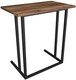 image 1 of Wood Laptop Table, Home Office Portable Computer Stand C-Shape With Metal Legs | Black | Burnt Oak