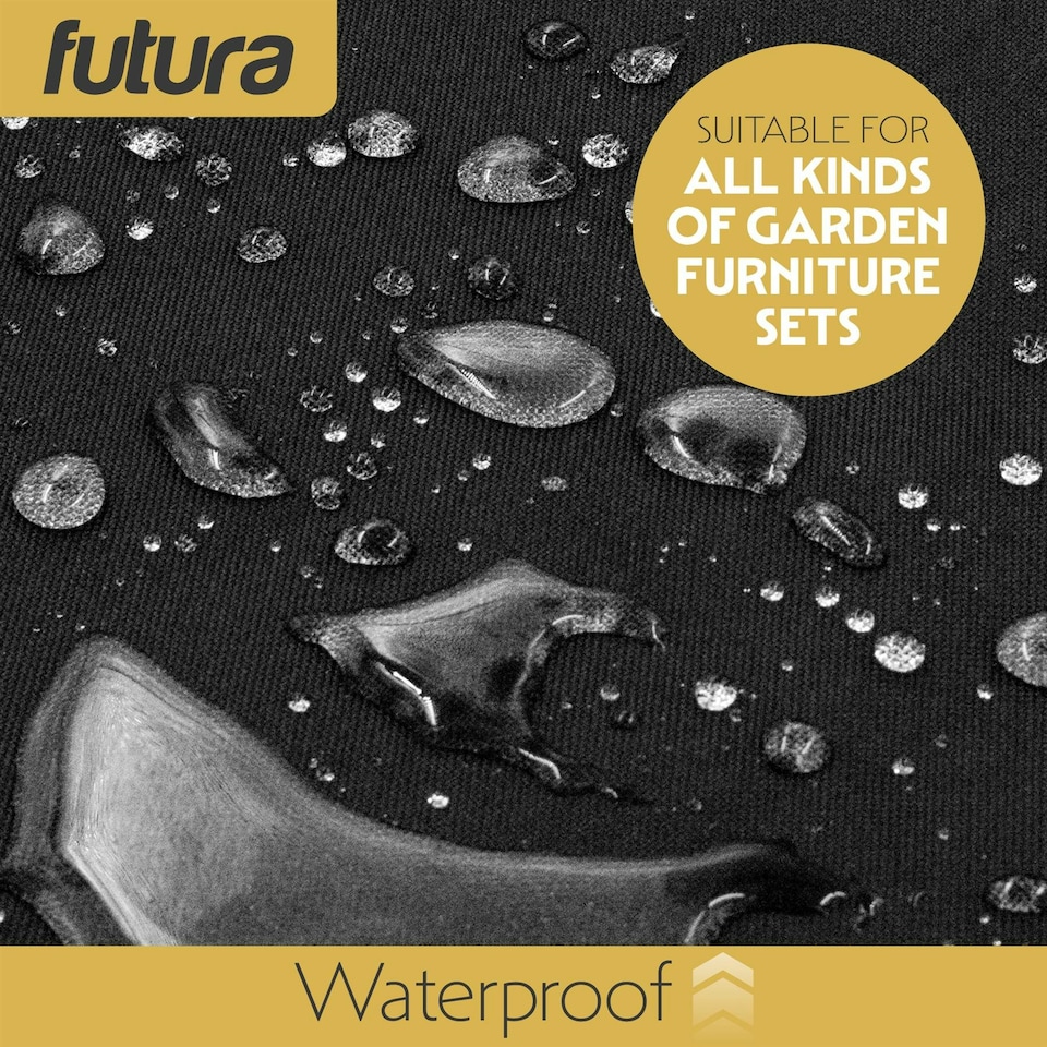 image 1 of Futura V Shape 215x215x80cm Waterproof Garden Furniture Cover 420D Black
