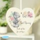 image 5 of Personalised Me to You Floral Wooden Heart Decoration