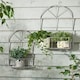 image 1 of Set of 2 Arched Iron Wall Planters Grey