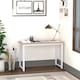 image 2 of HOMCOM Computer Desk, Writing Table, 120 x 60 x 76cm Workstation for Home Office, Study with Metal Frame, Simple Assembly, White
