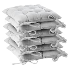 Harbour Housewares Square Garden Chair Seat Cushions - Grey - Pack of 6 Grey