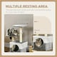 image 3 of PawHut Cat Tree Tower Kitten House Scratching Post with Mouse Toy Grey