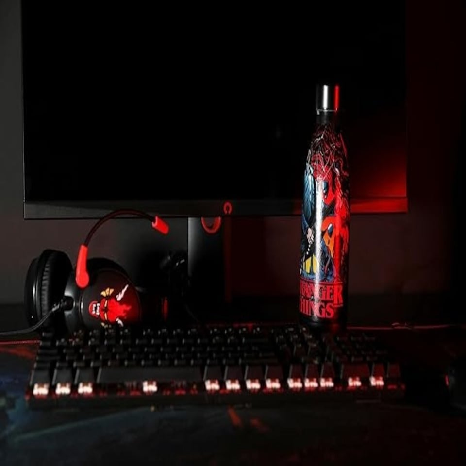 image 1 of Stranger Things Hellfire Guitar Insulated Bottle Multi | 500ml