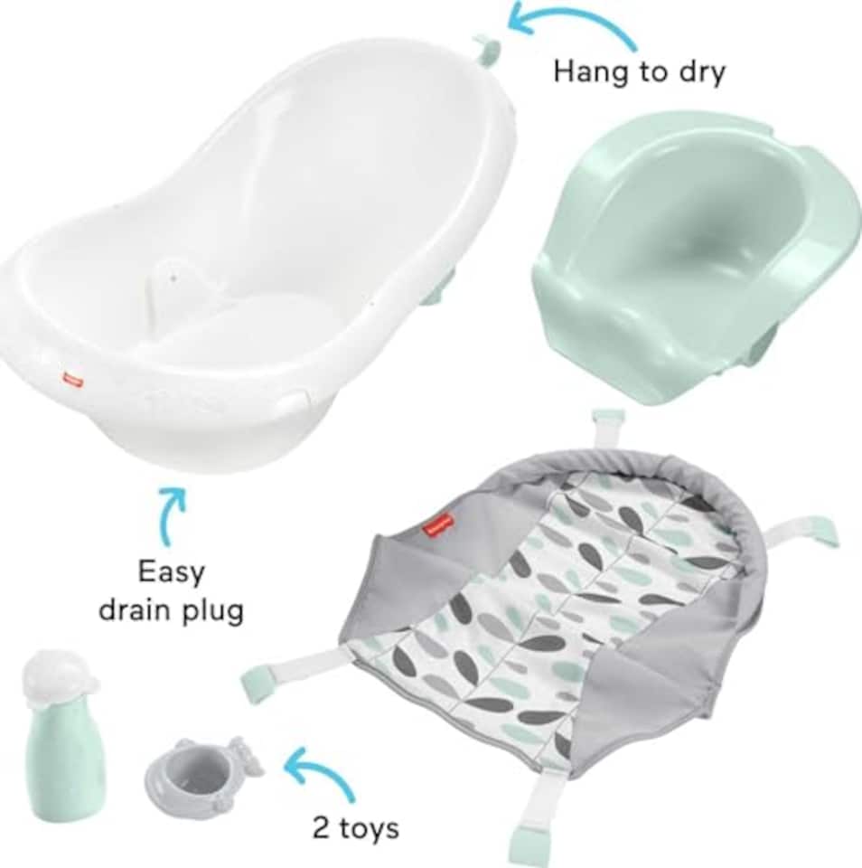image 1 of Fisher Price Baby To Toddler 4 In 1 Sling Seat Bath Tub