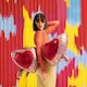 image 4 of Pink Love Heart Shaped Sunglasses Giant Helium Foil Balloon 116cm / 46 in