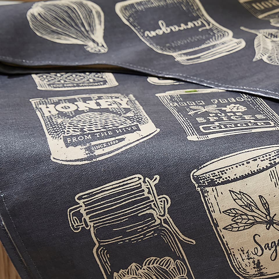 image 1 of Ulster Weavers Herbs & Spices Apron - PVC/Oilcloth Grey