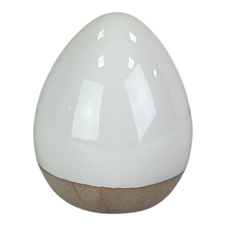 image 1 of White Ceramic Easter Egg Decoration 13.5cm