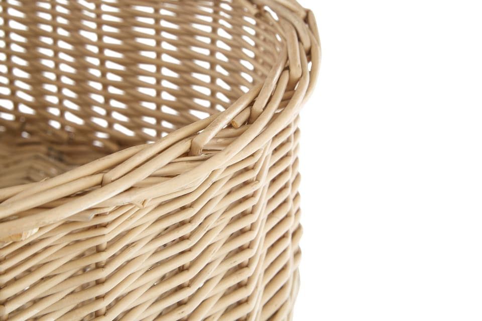 image 1 of Grey Heart Shape Willow Basket | Brown