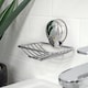 image 1 of Showerdrape Suctionloc Chrome Suction Wall Mounted Soap Basket with Mounting Discs | Silver | 1