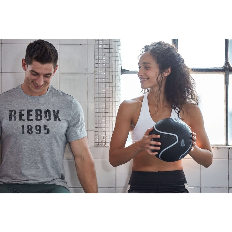 image 1 of Reebok 4kg Medicine Ball, 19 cm Dual-Textured Fitness Ball | Multi | 19 cm diameter