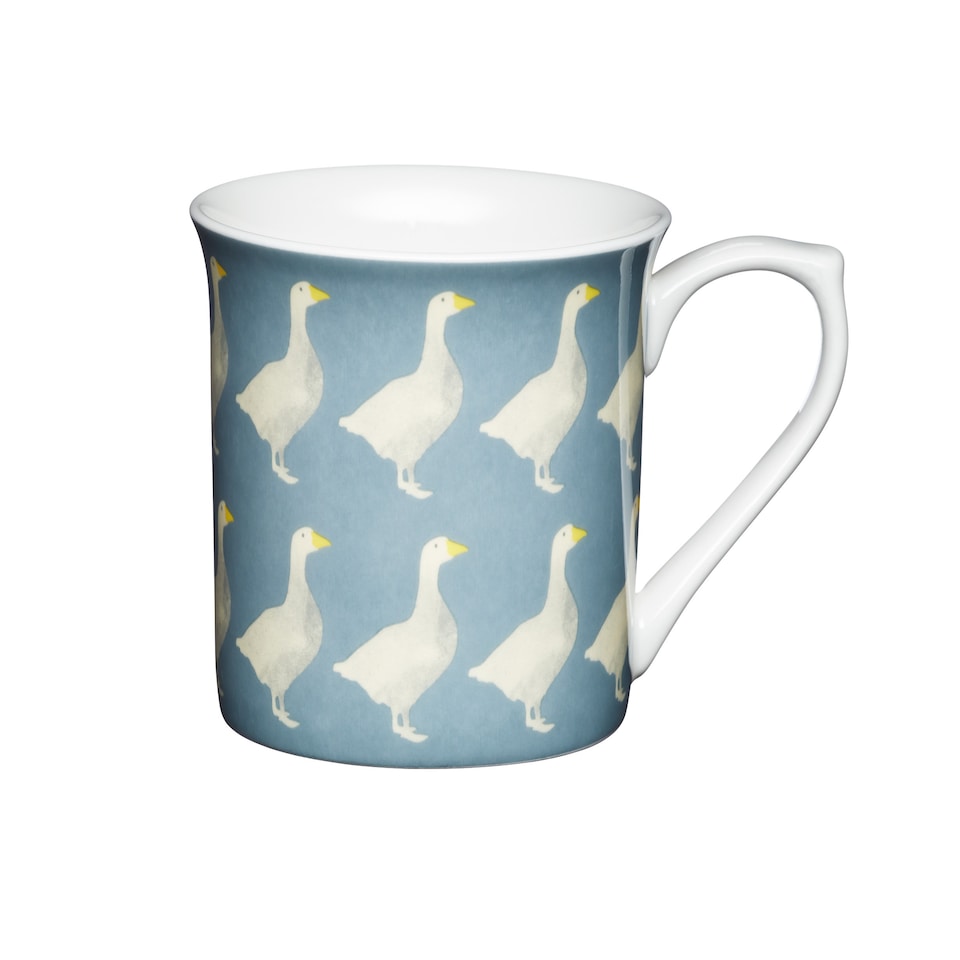 image 1 of KitchenCraft Fine Bone China Geese Mug | Blue