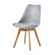 image 2 of Set of 2 Dining Chairs with Solid Wooden Legs and Seat Cushion Pad Grey - Eva by MCC