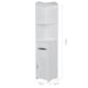 image 5 of Living and Home Narrow Bathroom Corner Storage Cabinet with Standing Shelf