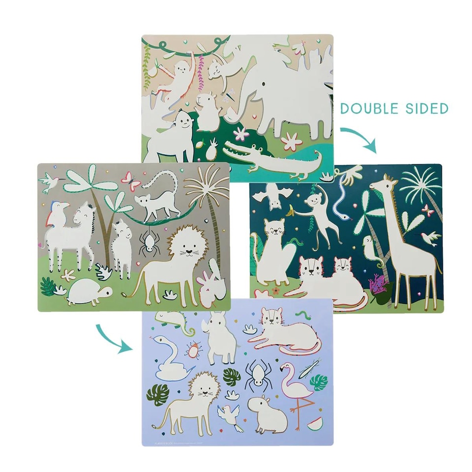 image 1 of Floss & Rock Magic Water Colouring Placemats - Jungle
