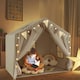 image 4 of COSTWAY Kids Play Tent 3-4 Kids Large Play Tent House Grey Grey