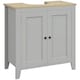 image 1 of kleankin Bathroom Pedestal Under Sink Cabinet with Adjustable Shelf, Grey Grey