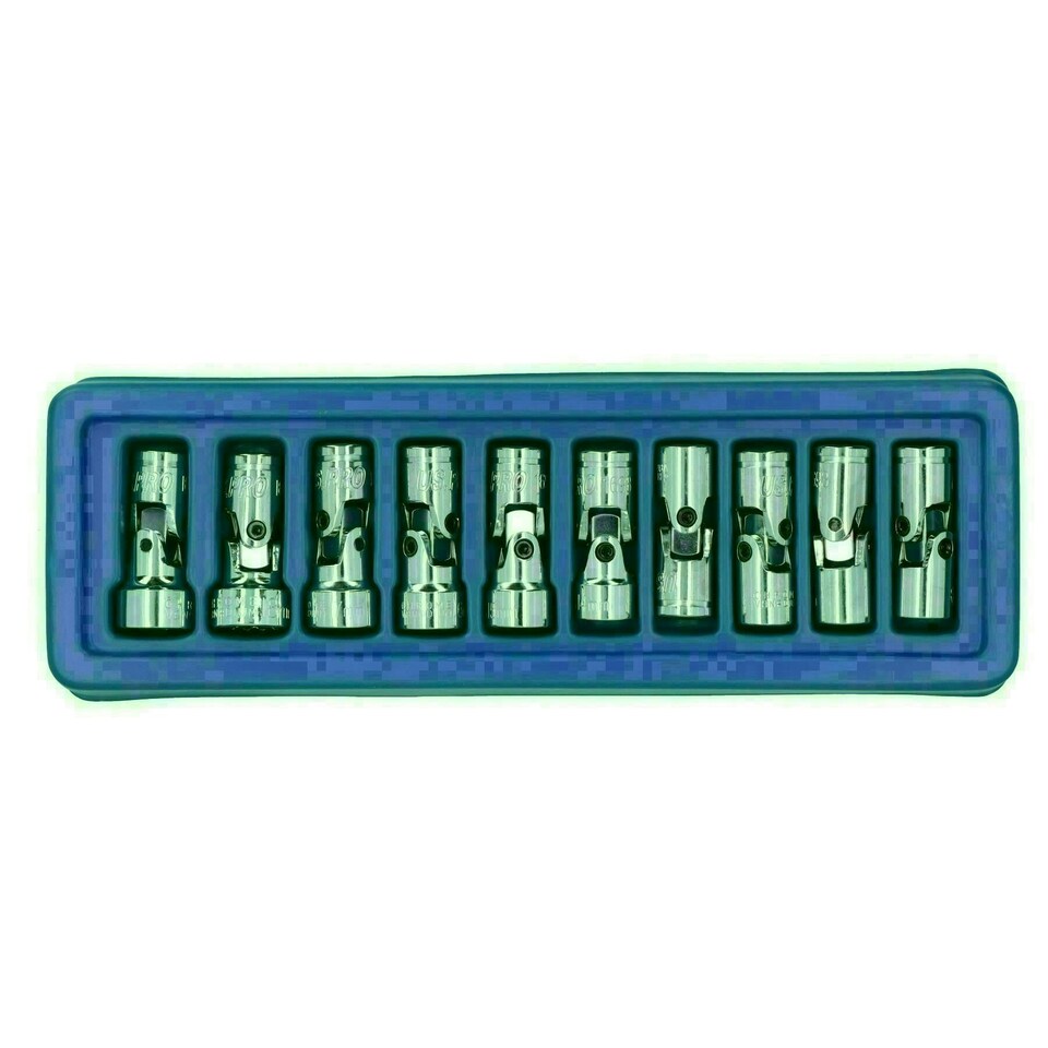 image 1 of Universal Wobble Metric Sockets U J's 10 - 19mm 10pc Set 3/8" Drive AT839